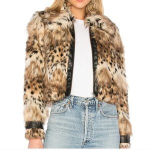 Majorelle Majorelle Kaelyn Leopard Print Fur Coat, Sz Small
